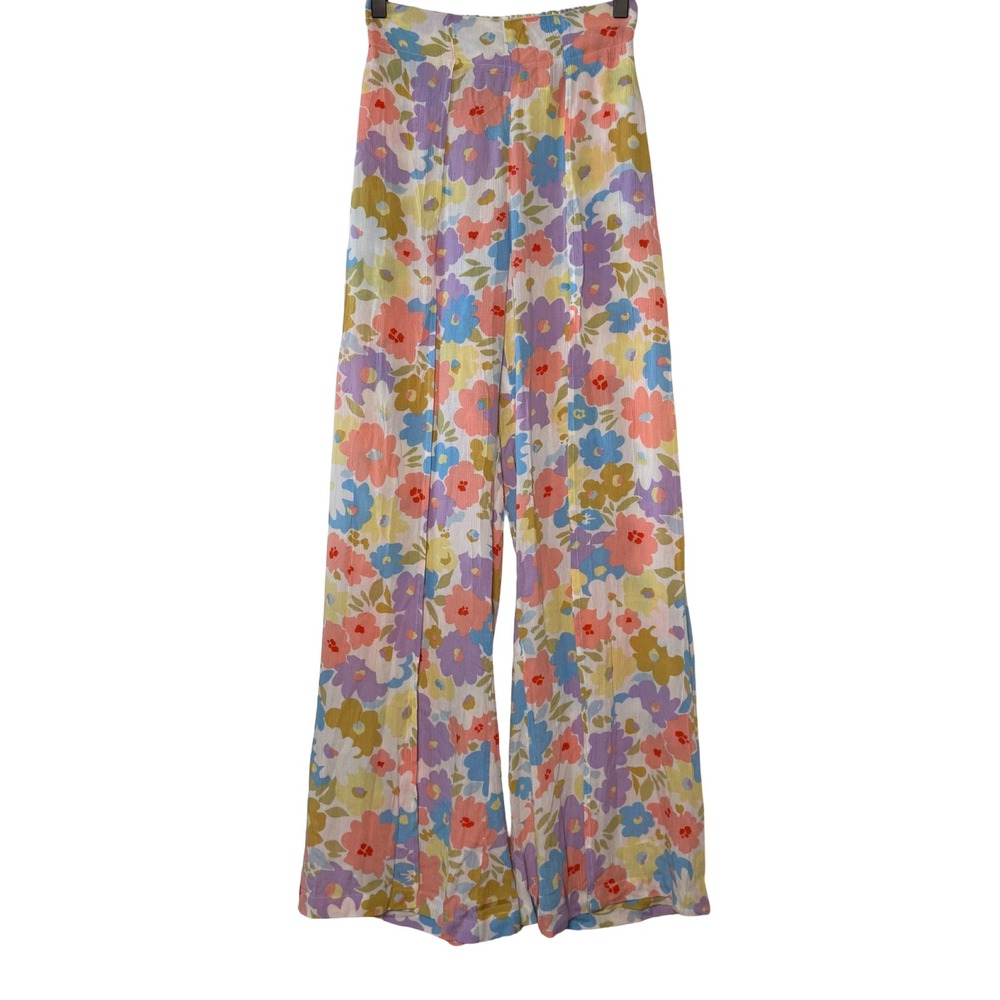 Billabong Split Spirit Floral Wide Leg Pants NWT Small Boho - Picture 4 of 10